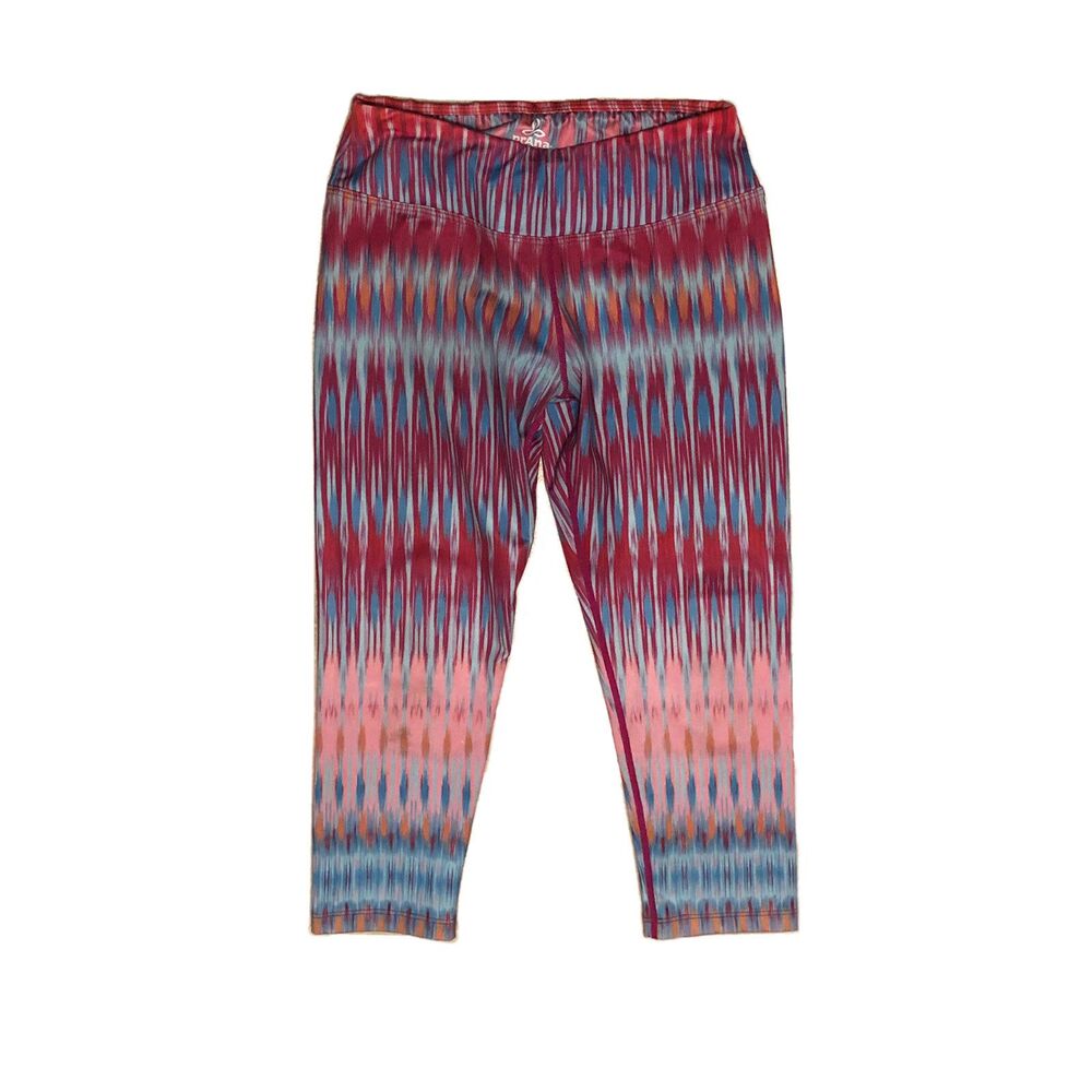 Prana Roxanne Pink Multicolored Tie dye Mid Rise Cropped Capri Leggings XS